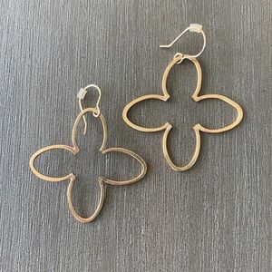 Gold plated quatrefoil earrings